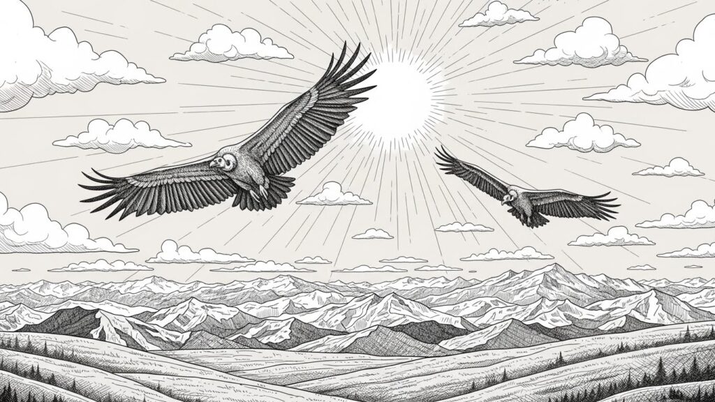 西藏高原的秃鹫，天葬仪式中的神圣使者