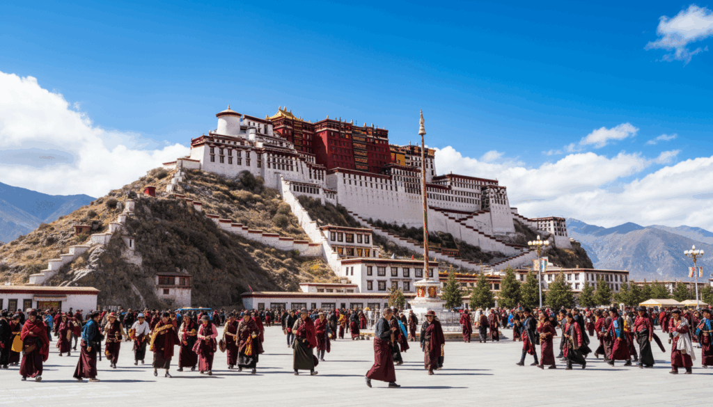 拉萨布达拉宫，历代达赖喇嘛的驻地，也是西藏的精神象征