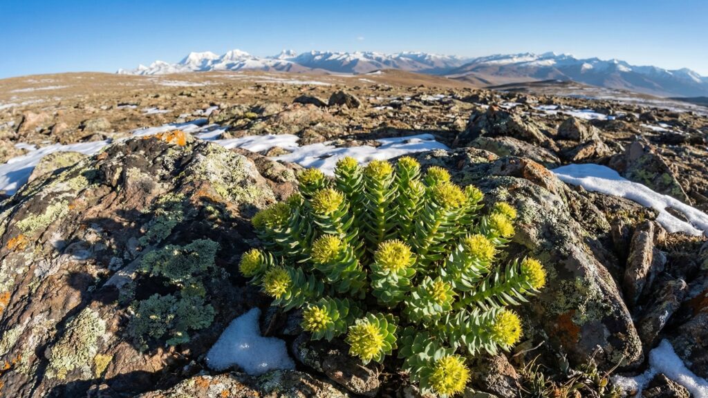 生长在海拔 2000 米以上碎石坡的红景天，其强大的生命力源自对缺氧环境的演化适应。