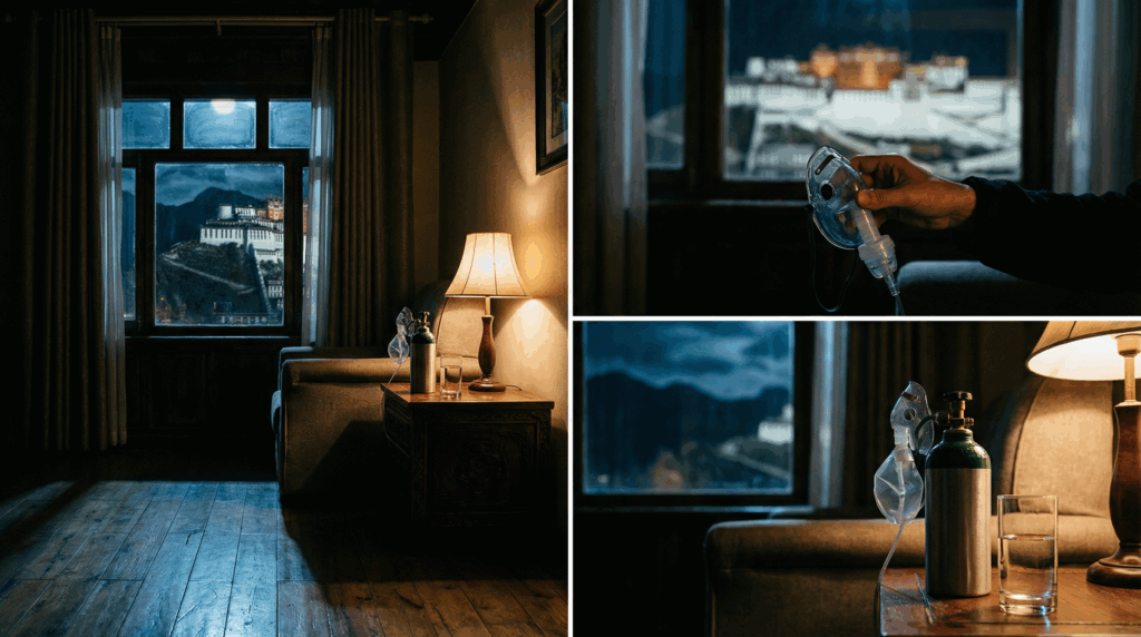 西藏拉薩旅館夜景