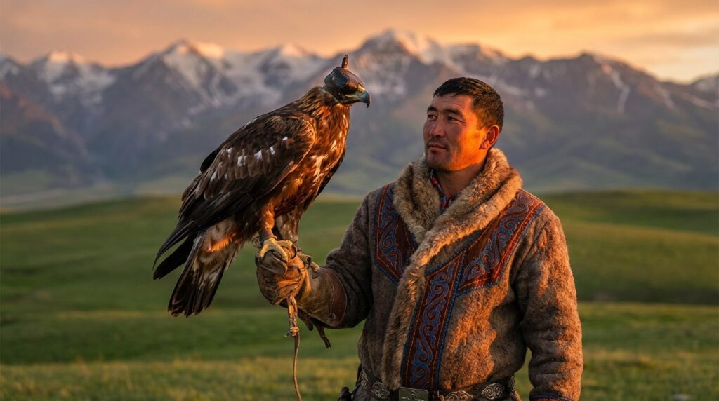 柯尔克孜族驯鹰人与猎鹰：阿合奇县的千年传承