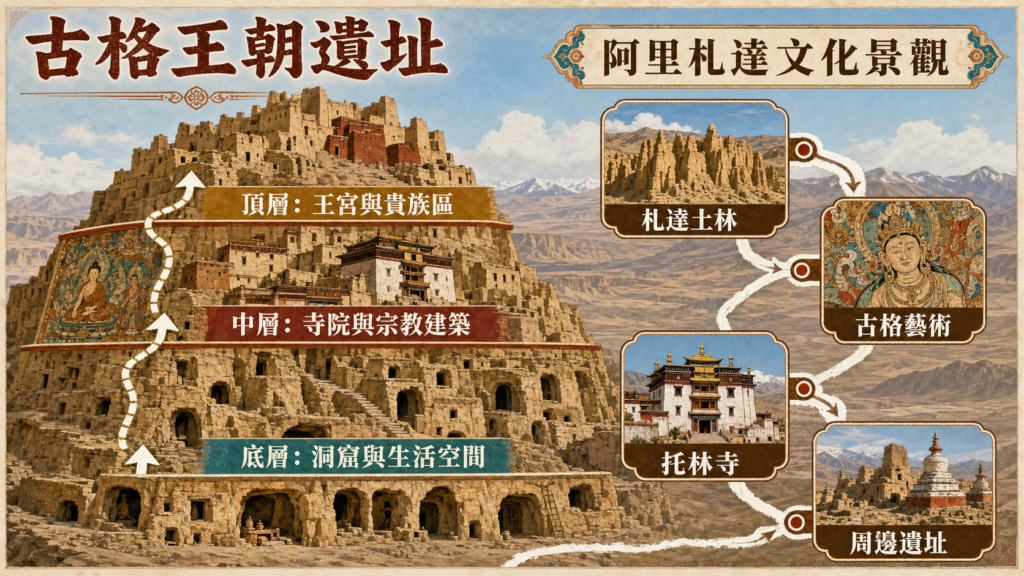 新马旅客西藏阿里古格王朝遗址参观示意图