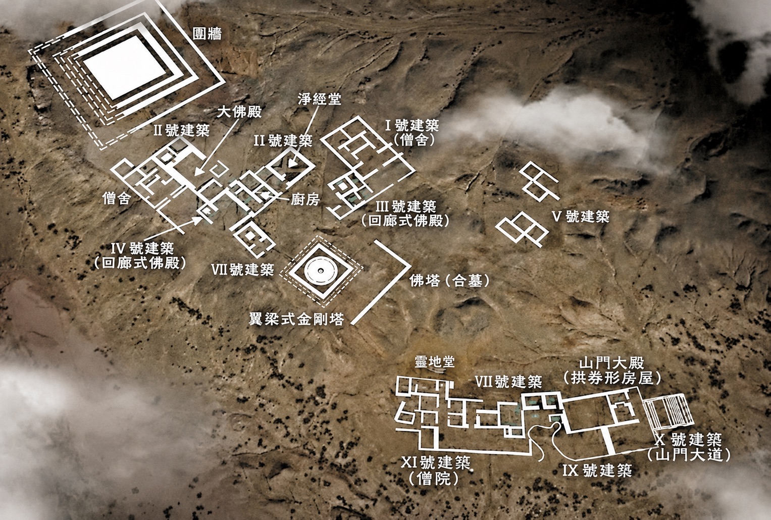 莫尔寺遗址建筑分布示意图